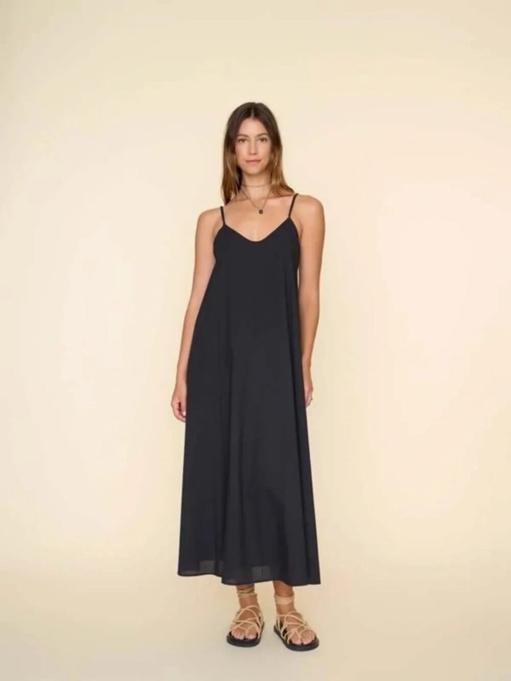 Xirena sz S Small Black Teague Dress 100% Cotton and built in slip lined